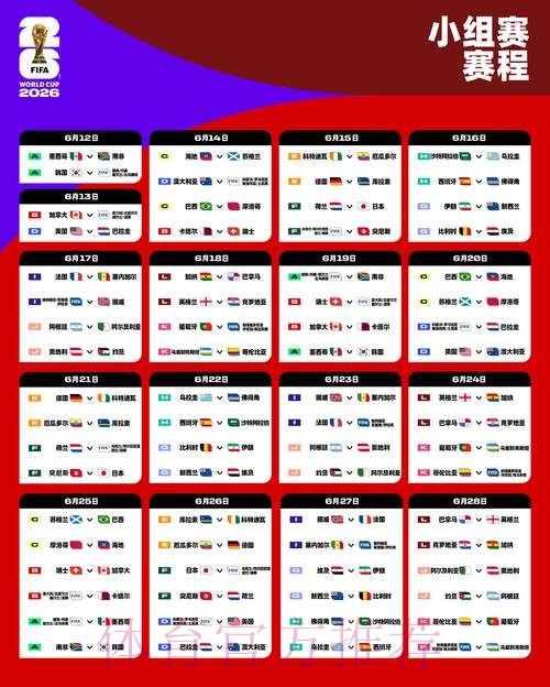 2026世界杯完整赛程一览